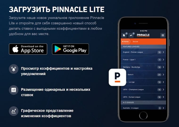 Мобильное приложение Pinnacle